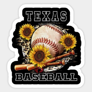 Awesome Baseball Name Texas Proud Team Flowers Sticker